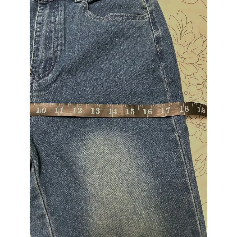 NWOT Nameless Sample Bell Bottom Flare High Rise Soft Denim Blue Jeans-Small - Picture 9 of 10